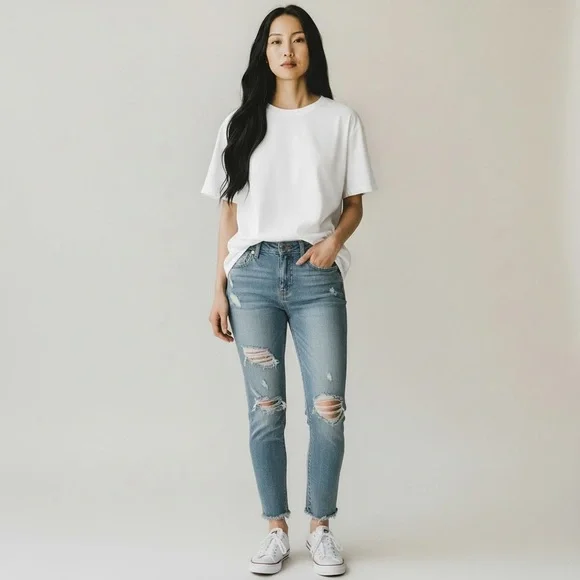 Judy Blue 13 31 Skinny jeans distressed academia goth womens stretch Moto Grunge - Picture 1 of 8